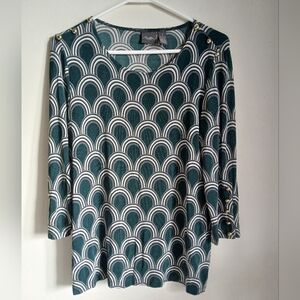 Travelers By Chico's Top Size Small Gold Buttons